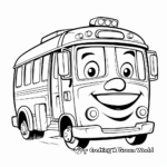 Cute Cartoon Bus Coloring Pages for Kids 4
