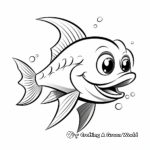 Cute Cartoon Glass Catfish Coloring Pages 2
