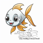 Cute Cartoon Goldfish Coloring Pages 2