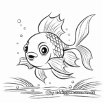 Cute Cartoon Goldfish Coloring Pages 3