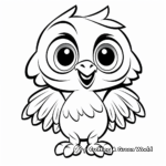 Cute Cartoon Hawk Coloring Pages for Kids 2