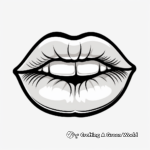 Cute Cartoon Lips Coloring Pages 1