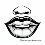 Cute Cartoon Lips Coloring Pages 2