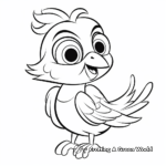 Cute Cartoon Parrot Coloring Pages 1