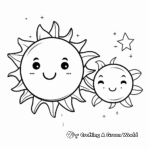 Cute Cartoon Sun and Moon Coloring Pages for Kids 2
