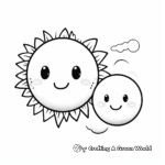 Cute Cartoon Sun and Moon Coloring Pages for Kids 4