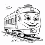 Cute Cartoon Train Coloring Pages for Kids 1
