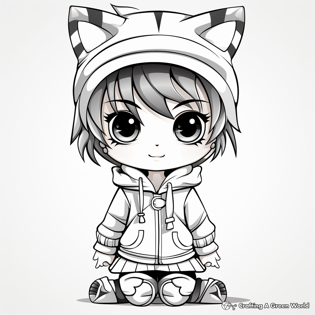 Cute Chibi Art Coloring Pages for Kids 2