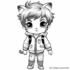 Cute Chibi Art Coloring Pages for Kids 4