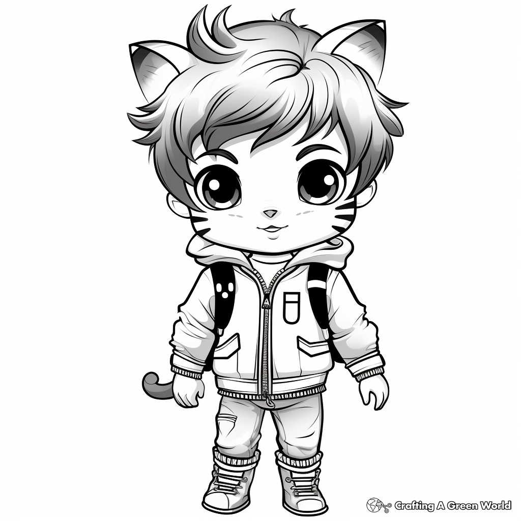 Cute Chibi Art Coloring Pages for Kids 4