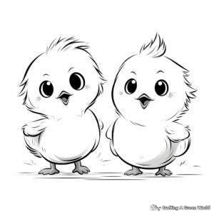 Cute Chicks and Bunnies April Coloring Pages 3