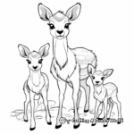 Cute Deer Trio - Mother, Father, and Fawn Coloring Pages 2