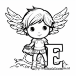 Cute E for Elf Coloring Pages for Kids 4