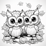 Cute Fall Owlets Coloring Pages 3