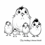 Cute Family of Birds Coloring Pages for Kids 1