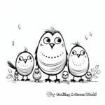 Cute Family of Birds Coloring Pages for Kids 4