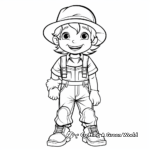 Cute Farmer Overalls Coloring Pages 2