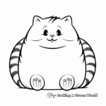 Cute Fat Cat Coloring Pages 3