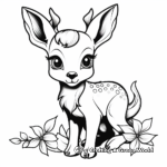 Cute Fawn with Antlers Coloring Pages 1