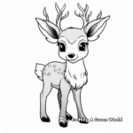 Cute Fawn with Antlers Coloring Pages 3