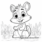 Cute Forest Chipmunk Coloring Pages 1
