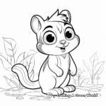 Cute Forest Chipmunk Coloring Pages 3