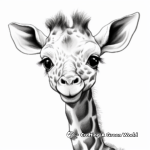 Cute Giraffe Cub Coloring Pages 1