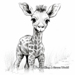 Cute Giraffe Cub Coloring Pages 2