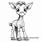 Cute Giraffe Cub Coloring Pages 3