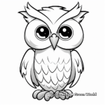 Cute Great Horned Owl Chick Coloring Pages 3