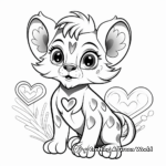 Cute Heart-Shaped Animal Coloring Pages 2