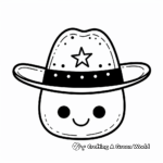 Cute Kawaii-Style Cowboy Hat Coloring Pages 2
