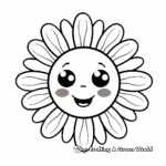 Cute Ladybug on Daisy Coloring Pages 2