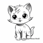 Cute Little Kitten Coloring Pages 1