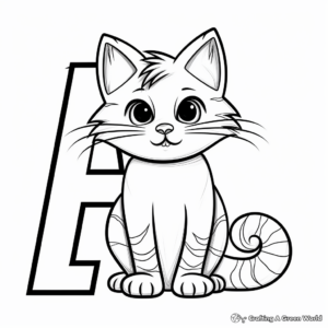 Cute Lowercase A with Animals Coloring Pages 2