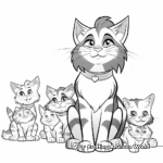 Cute Maine Coon Cat Pack Coloring Pages 1