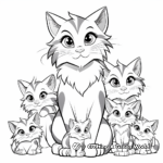 Cute Maine Coon Cat Pack Coloring Pages 2
