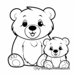 Cute Mama Bear & Cub Coloring Pages 2