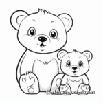 Cute Mama Bear & Cub Coloring Pages 3