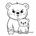 Cute Mama Bear & Cub Coloring Pages 4