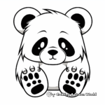 Cute Panda Bear Paw Coloring Sheets 2