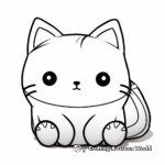 Cute Pillows Cat Coloring Sheets for Children 2