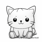 Cute Pillows Cat Coloring Sheets for Children 4