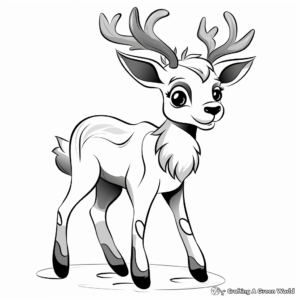 Cute Reindeer Coloring Pages for Children 3
