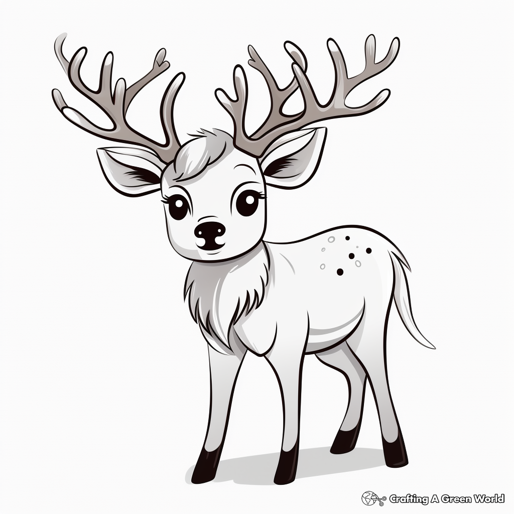 Cute Reindeer Coloring Pages for Children 4
