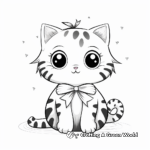 Cute Scottish Fold Cat with Polka-dot Bow Coloring Pages 4