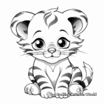 Cute Siberian Tiger Cub Coloring Sheets 2