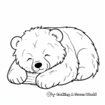 Cute Sleeping Grizzly Bear Coloring Pages 2