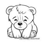 Cute Sleepy Brown Bear Coloring Pages 2