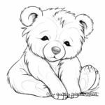 Cute Sleepy Brown Bear Coloring Pages 3